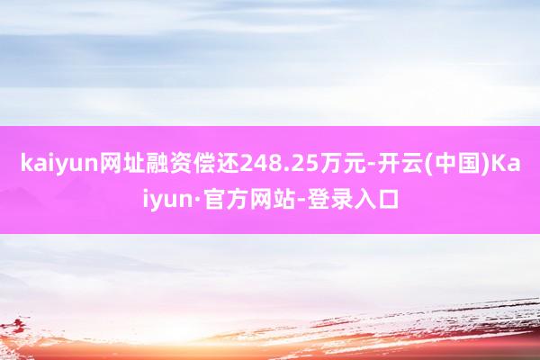 kaiyun网址融资偿还248.25万元-开云(中国)Kaiyun·官方网站-登录入口