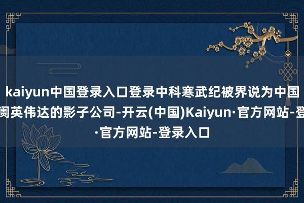 kaiyun中国登录入口登录中科寒武纪被界说为中国老本阛阓英伟达的影子公司-开云(中国)Kaiyun·官方网站-登录入口