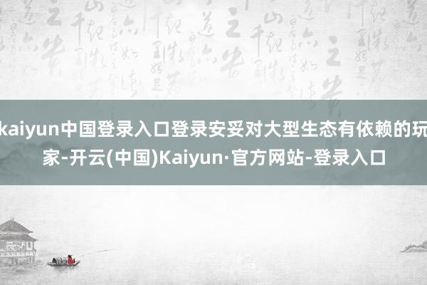kaiyun中国登录入口登录安妥对大型生态有依赖的玩家-开云(中国)Kaiyun·官方网站-登录入口