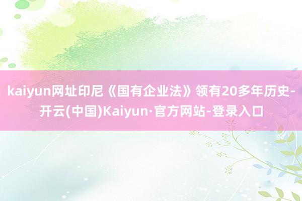 kaiyun网址　　印尼《国有企业法》领有20多年历史-开云(中国)Kaiyun·官方网站-登录入口