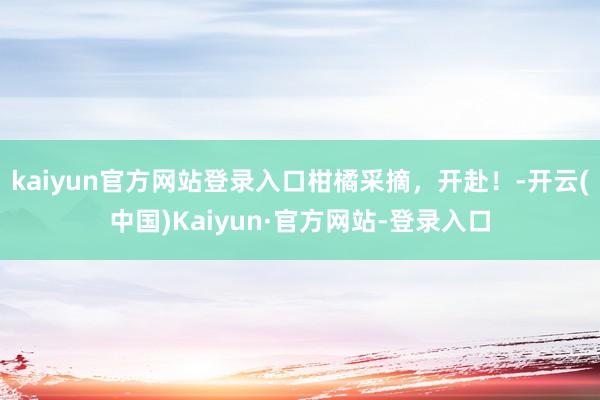 kaiyun官方网站登录入口柑橘采摘，开赴！-开云(中国)Kaiyun·官方网站-登录入口
