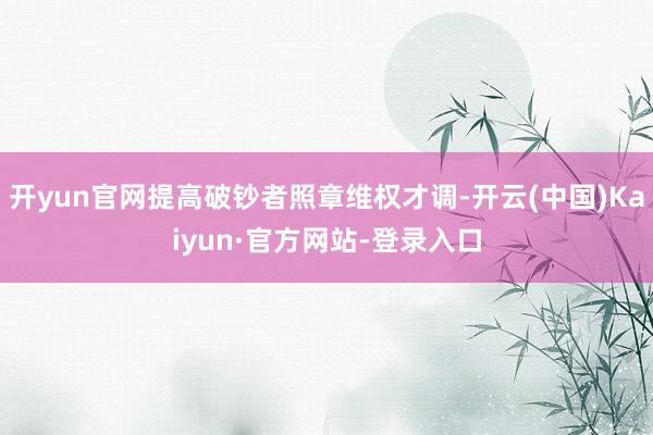 开yun官网提高破钞者照章维权才调-开云(中国)Kaiyun·官方网站-登录入口